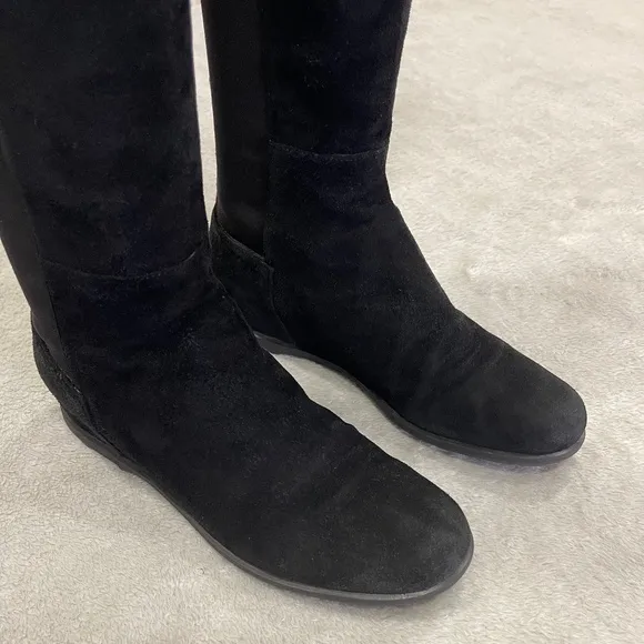 Stuart Weitzman 50/50 Black Suede Over-the-Knee Boots Size 6.5