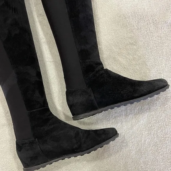 Stuart Weitzman 50/50 Black Suede Over-the-Knee Boots Size 6.5