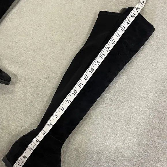 Stuart Weitzman 50/50 Black Suede Over-the-Knee Boots Size 6.5