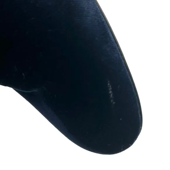 Stuart Weitzman Bacari Navy Velvet Pearl Heeled Boots