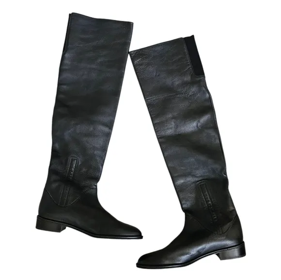 Stuart Weitzman Black Leather Knee-High Boots Size 9