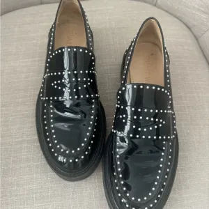 Stuart Weitzman Black Studded Flats