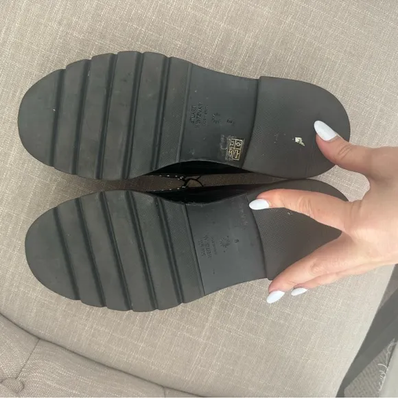 Stuart Weitzman Black Studded Flats