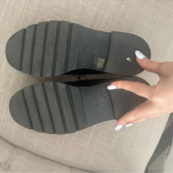 Stuart Weitzman Black Studded Flats