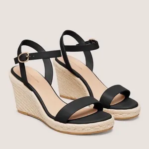 Stuart Weitzman Black Teddi Espadrille Wedges •Size 8.5