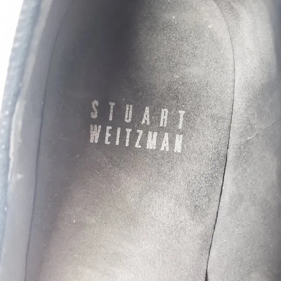 Stuart Weitzman black textured dressy career wedges shoes size 9