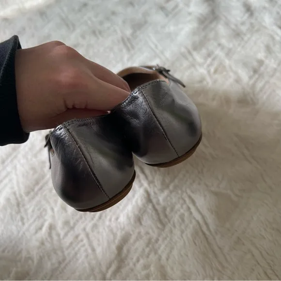Stuart Weitzman Emilia Mary Jane Silver Flats