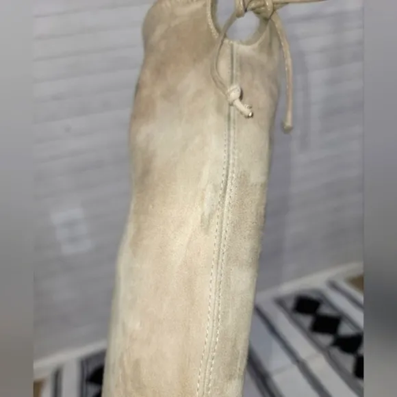 Stuart Weitzman Jocey Taupe Over The Knee Suede Flat Boots, sz 8.5