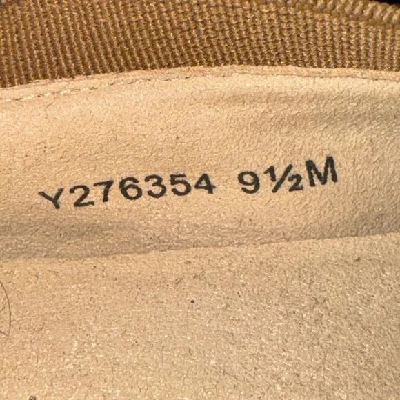 Stuart Weitzman Lastikon Ballet Flats Women's Size 9.5 M Tan Leather Studded