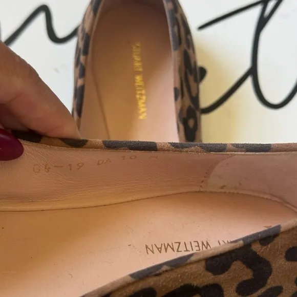 Stuart Weitzman Lepoard Print leather flats size 10