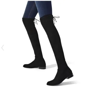 Stuart Weitzman LOWLAND Black Over-the-Knee Boots with Tie Detail size 6 new
