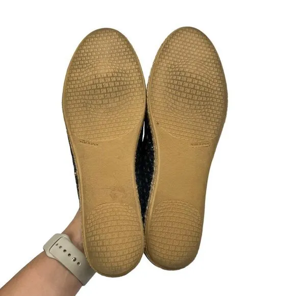 Stuart Weitzman Metallic Leather Espadrille Flats Size 7