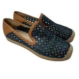Stuart Weitzman Metallic Leather Espadrille Flats Size 7
