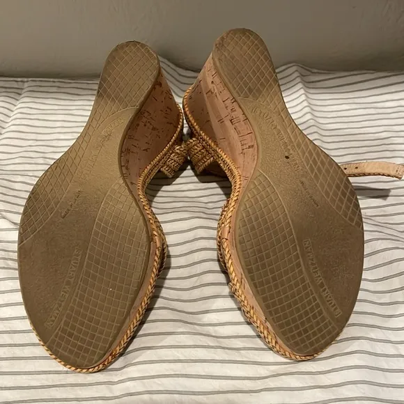 Stuart Weitzman Minx Camel Lanyard Wedge