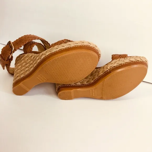 Stuart Weitzman NEW Womens Brown Elixir Braided Leather Wedge Sandal Size 6.5