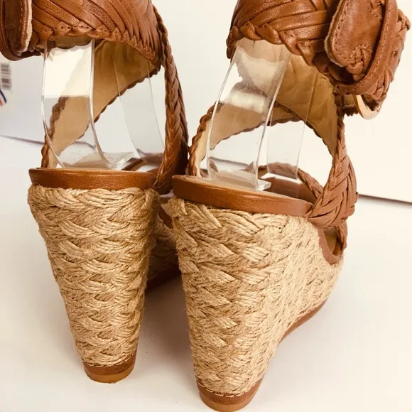 Stuart Weitzman NEW Womens Brown Elixir Braided Leather Wedge Sandal Size 6.5