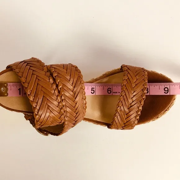 Stuart Weitzman NEW Womens Brown Elixir Braided Leather Wedge Sandal Size 6.5