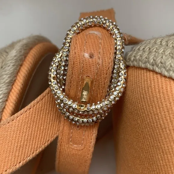 Stuart Weitzman Orange Espadrille Wedges
