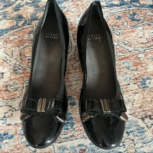 Stuart Weitzman Patent Leather Wedge Shoes Size 10