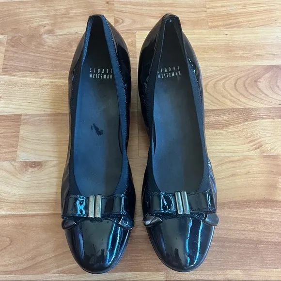 Stuart Weitzman Patent Leather Wedge Shoes Size 10