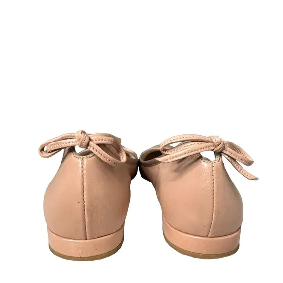 Stuart Weitzman | Pink Leather Back Bow Ballet Flats Size 6.5