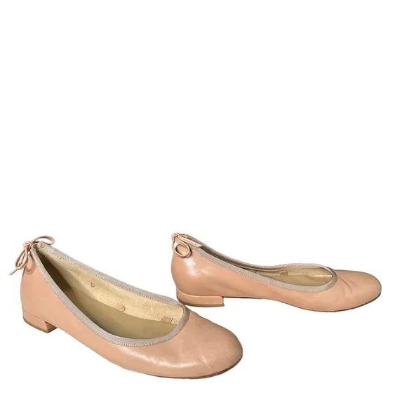 Stuart Weitzman | Pink Leather Back Bow Ballet Flats Size 6.5