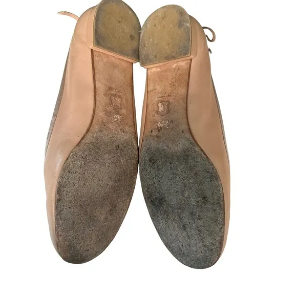 Stuart Weitzman | Pink Leather Back Bow Ballet Flats Size 6.5