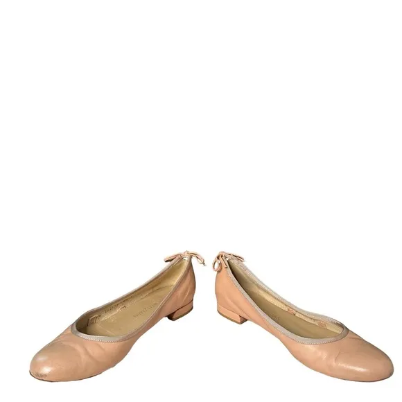 Stuart Weitzman | Pink Leather Back Bow Ballet Flats Size 6.5