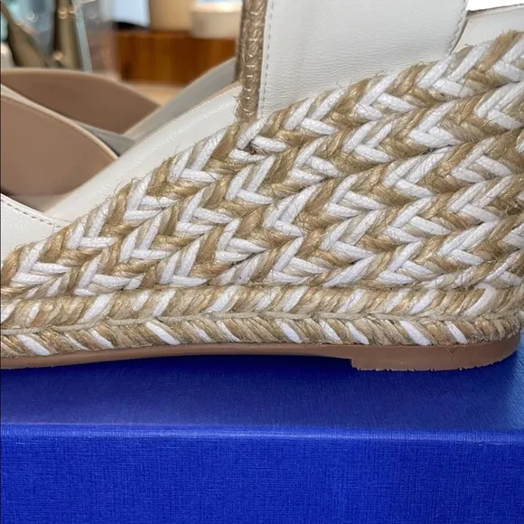 Stuart Weitzman White Wedge Sandals with Espadrille Heel
