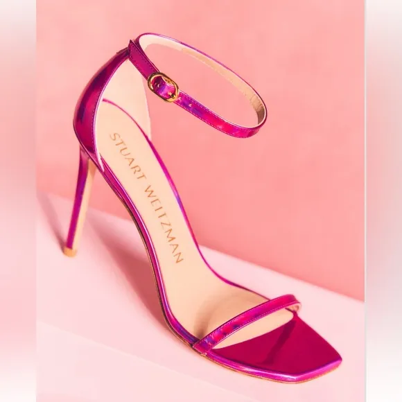 STUART WEITZMAN women Nudistcurve 100mm 4” Sandals  9 NEW Color: Orchid