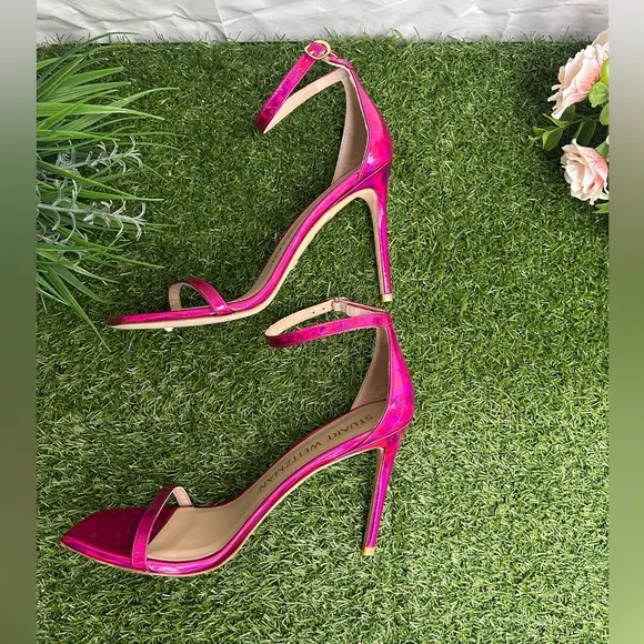 STUART WEITZMAN women Nudistcurve 100mm 4” Sandals  9 NEW Color: Orchid