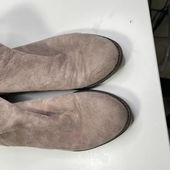 Stuart Weitzman Women's Taupe Beige Mane Fringe Over The Knee Suede Boots