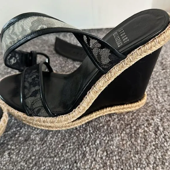 Stuart Weitzman Black Wedges | Size 5
