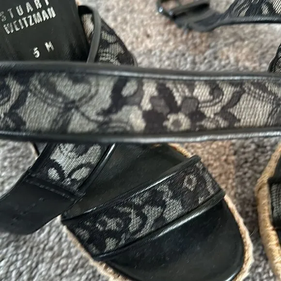 Stuart Weitzman Black Wedges | Size 5