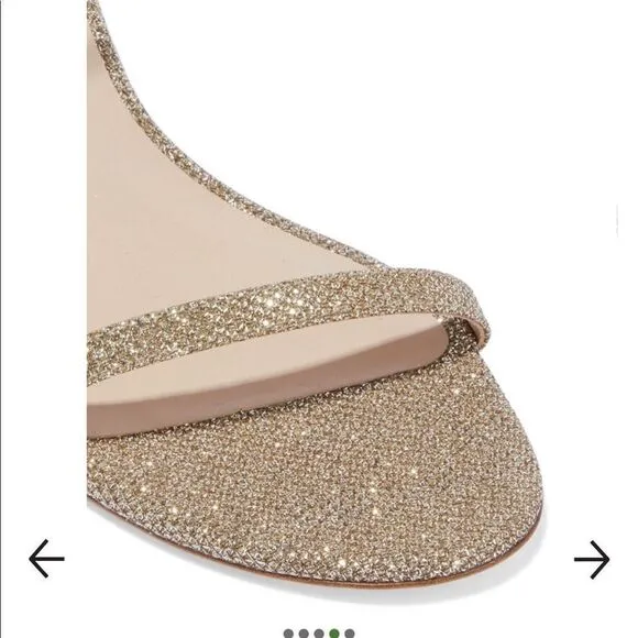 Stuart Weitzman Kassidy Textured Lamé Sandals NEW