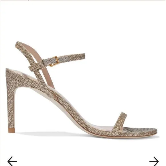 Stuart Weitzman Kassidy Textured Lamé Sandals NEW