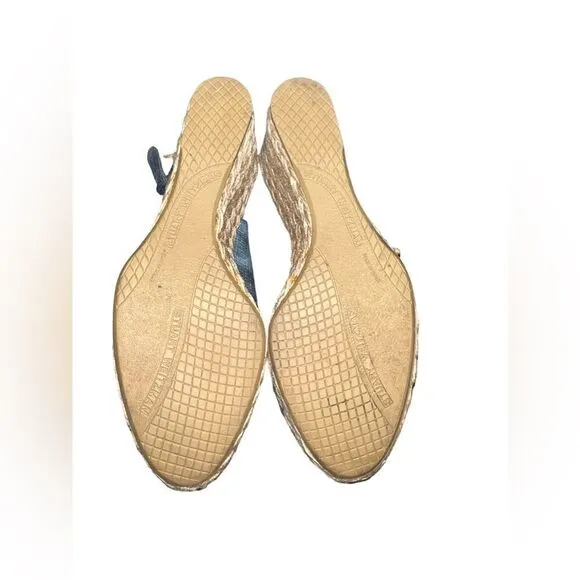 Stuart Weitzman Antique Denim Espadrille Wedges 7.5
