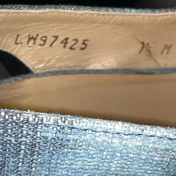 Stuart Weitzman Antique Denim Espadrille Wedges 7.5