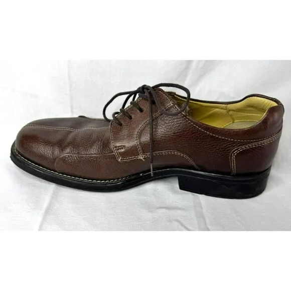 Studio Belvedere Bay Bridge Leather Oxford Shoes Mens 12 D Brown Made Brazil