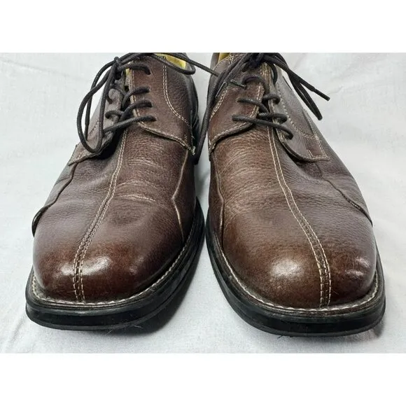 Studio Belvedere Bay Bridge Leather Oxford Shoes Mens 12 D Brown Made Brazil