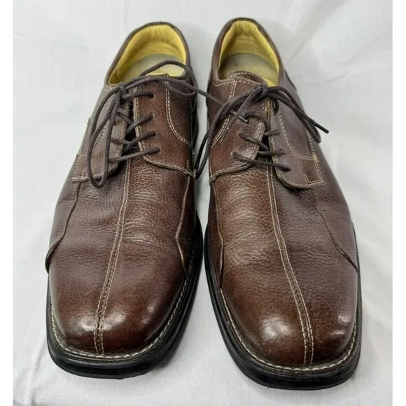 Studio Belvedere Bay Bridge Leather Oxford Shoes Mens 12 D Brown Made Brazil