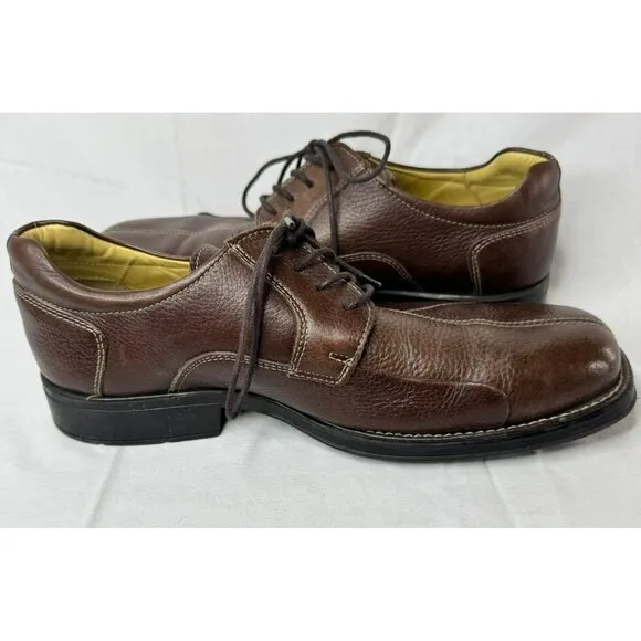 Studio Belvedere Bay Bridge Leather Oxford Shoes Mens 12 D Brown Made Brazil