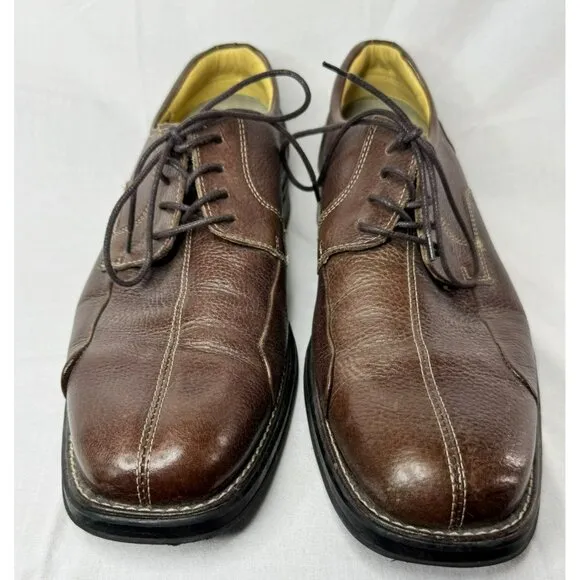 Studio Belvedere Bay Bridge Leather Oxford Shoes Mens 12 D Brown Made Brazil