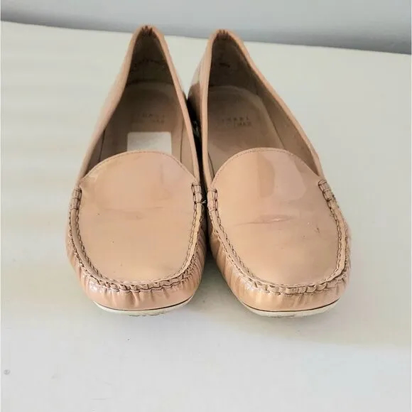 Stuwart Weitzman flats leather women's 7.5 patent leather camel color