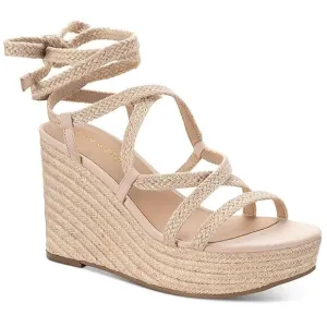 Sun   Stone Women Ankle Strap Espadrille Wedge Sandal Trinnie Size US 9.5M Beige