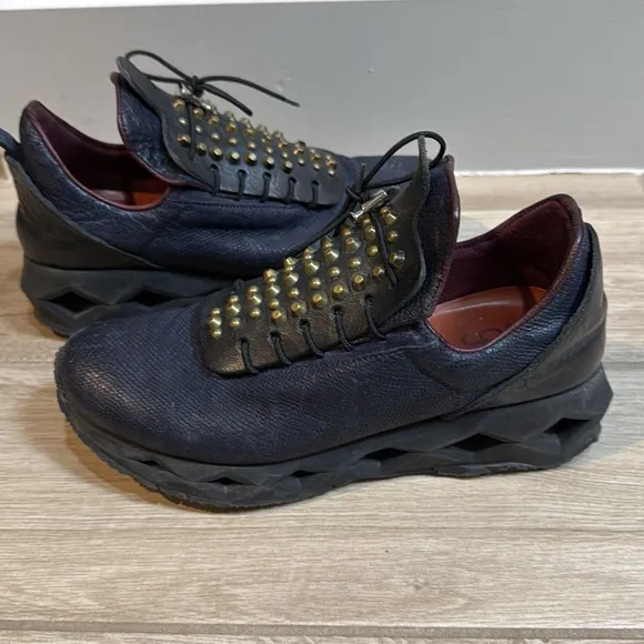 Super cool A.S.98 shoes size 37 u.s. 6.5 blue textured shoes and rivets A.S. 98