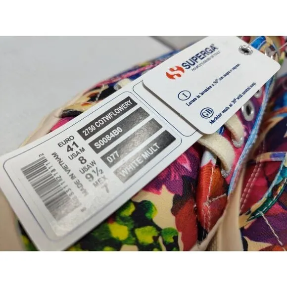 SUPERGA 2750 COTWFLOWERY USAM 8 USAW 9.5 NIB