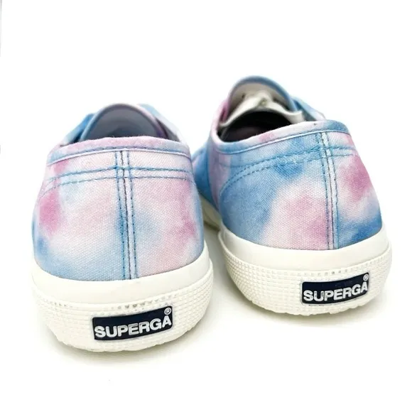 Superga Sneakers Canvas Blue Pink Tie Dye Beads Womens Size 8.5 Fantasia New NWT