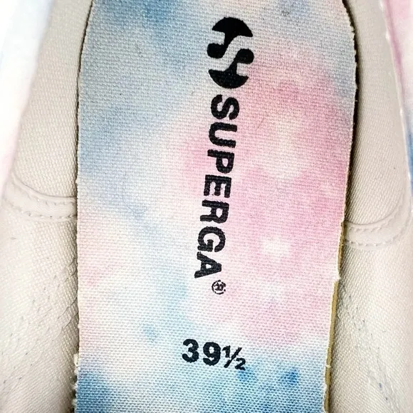 Superga Sneakers Canvas Blue Pink Tie Dye Beads Womens Size 8.5 Fantasia New NWT
