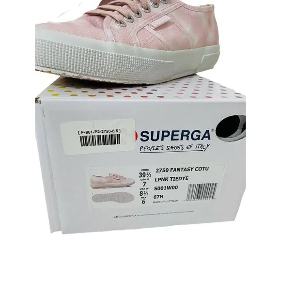 SUPERGA Women's Size 8,5 Pink Tie Dye Fantasy Cotu Sneaker 2750‎ Shoes NIB